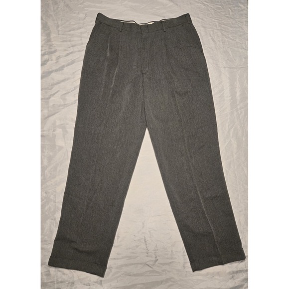 Yves Saint Laurent Pleated Dress Pants Mens 38x32 (Actual) Gray YSL Luxe Slacks - Picture 1 of 8
